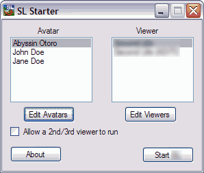 The main screen with avatars